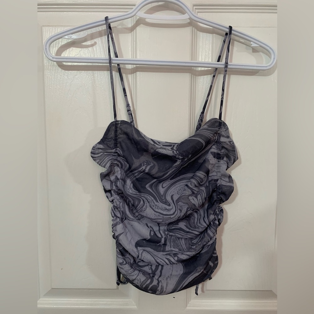 Urban Outfitters Mesh Ruched Top
